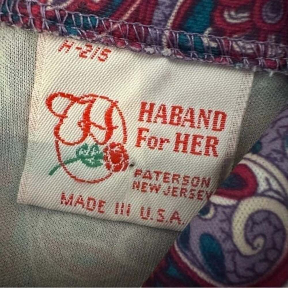 Vintage Haband For Her Purple Paisley Top - Picture 5 of 6